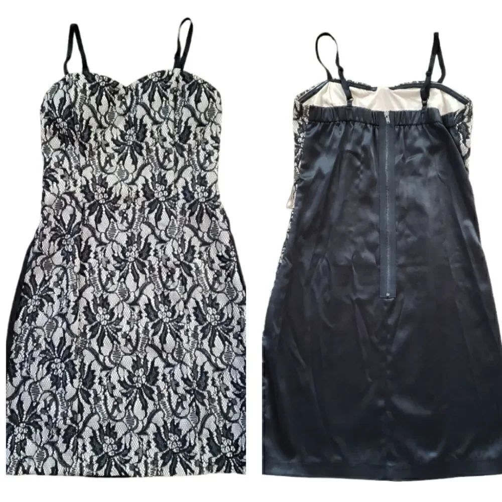 TCECโBlackโLaceย OverlayโBodyconโDressโSzโS